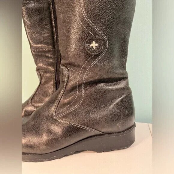 Sauté Mouton Luxury Black Leather Beatrice Boots Made in Canada Size 9.5 - Picture 6 of 16